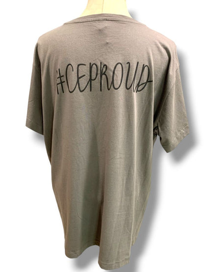 Size 2X LAT Womens V-Neck Tshirt Gray "Be Kind" #CEProud