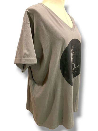 Size 2X LAT Womens V-Neck Tshirt Gray "Be Kind" #CEProud