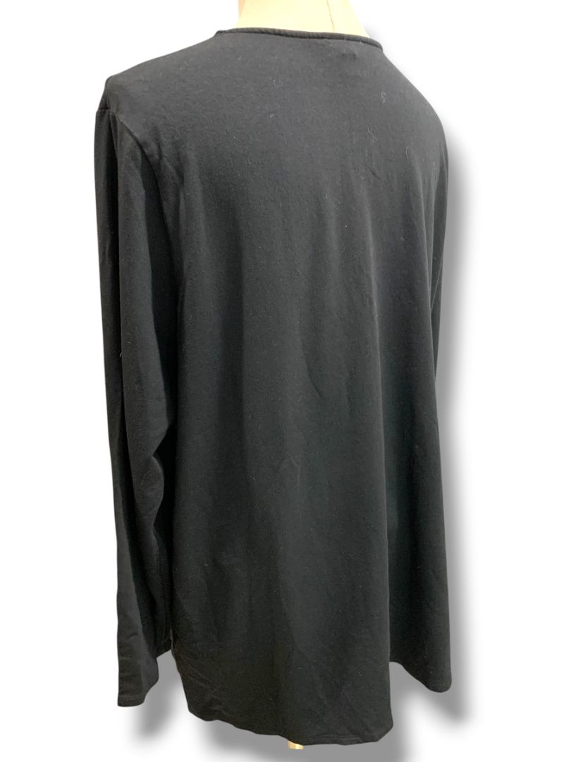 Size 2X J.Jill Womens Black Tunic Knit Top Pocket Soft Long Sleeve