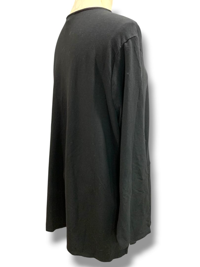 Size 2X J.Jill Womens Black Tunic Knit Top Pocket Soft Long Sleeve