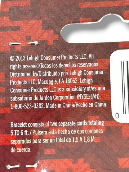 Small (7") SecureLine Survival Bracelet Clip Red Black 5-6ft Rope New
