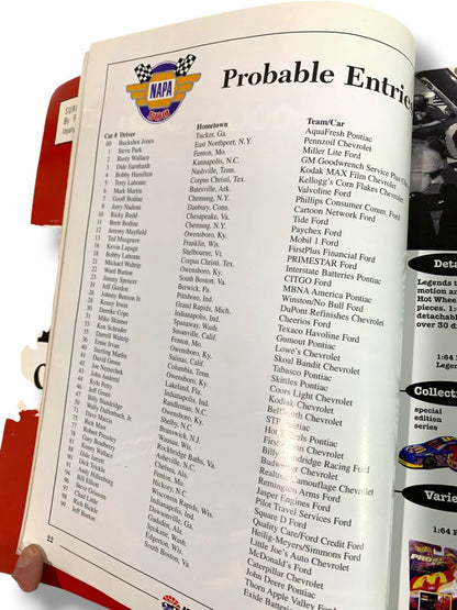 November 6 1998 Nascar Napa 500 50th Anniversary Program Atlanta Speedway