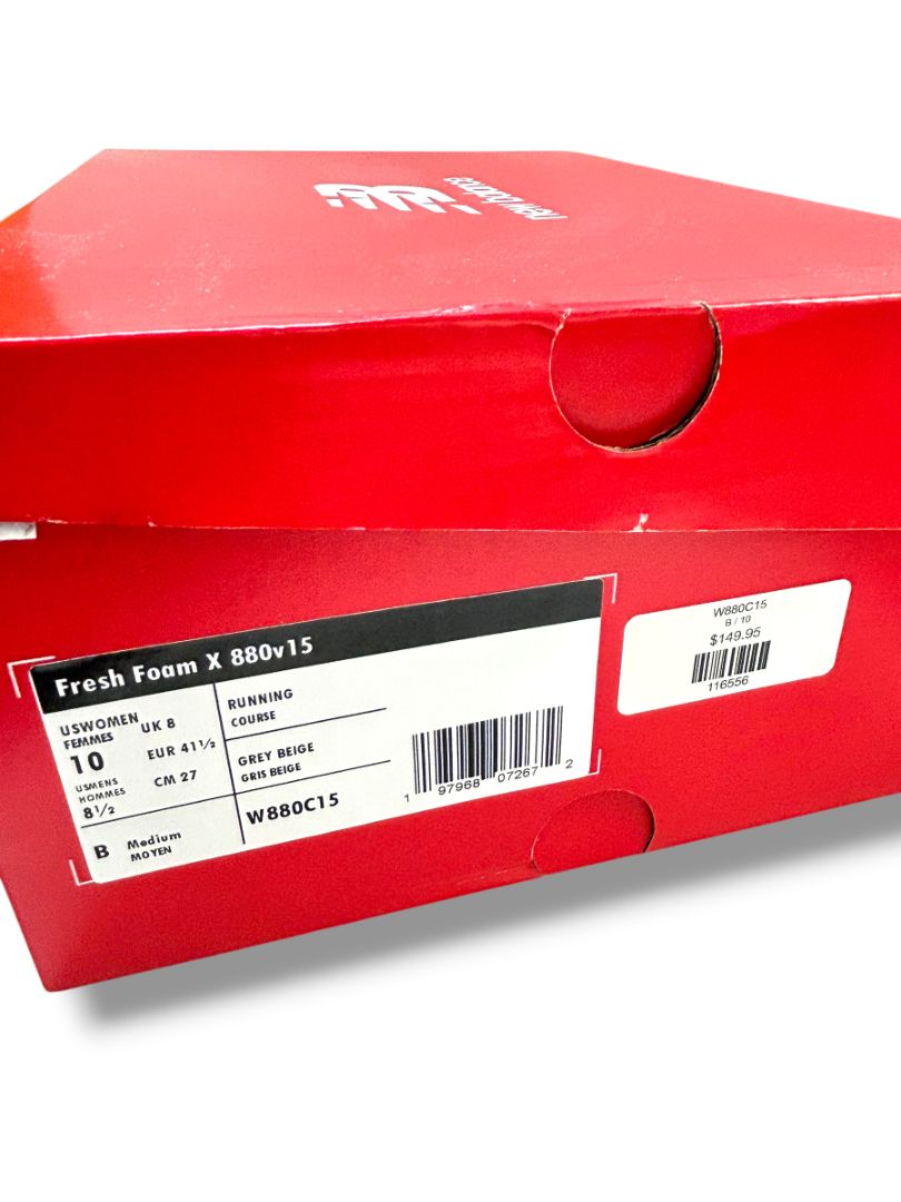 Size 10 New Balance Womens Fresh Foam 880v15 Running Shoes Sneakers Gray Beige