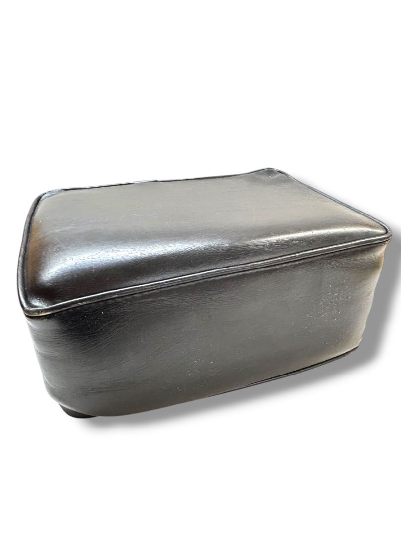 Vintage Black Vinyl Booster Cushion Salon Barber Hairstylist 6" Thick