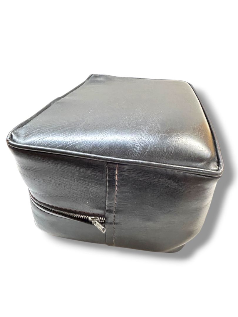 Vintage Black Vinyl Booster Cushion Salon Barber Hairstylist 6" Thick