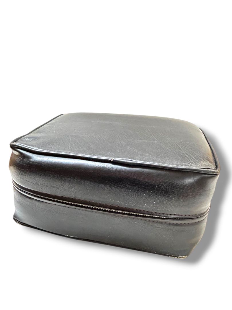 Vintage Black Vinyl Booster Cushion Salon Barber Hairstylist 6" Thick