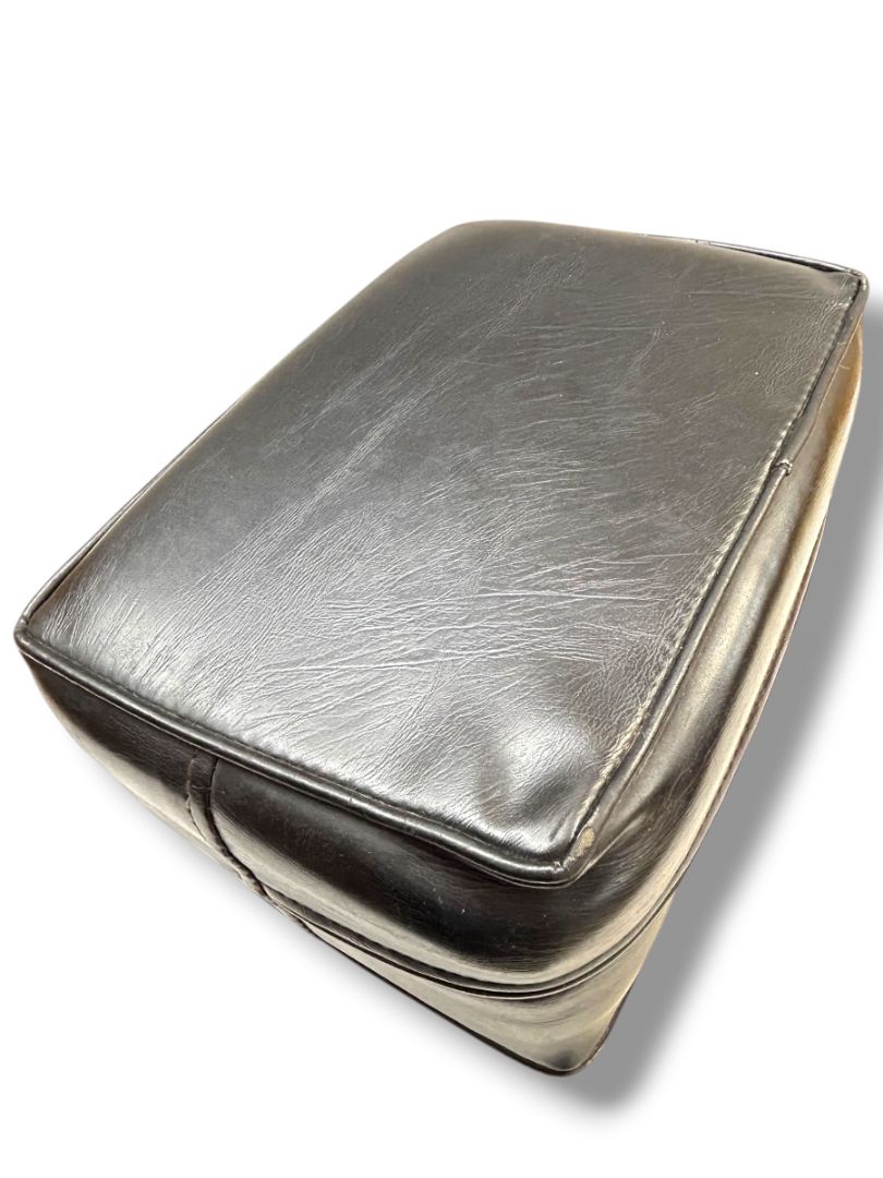 Vintage Black Vinyl Booster Cushion Salon Barber Hairstylist 6" Thick