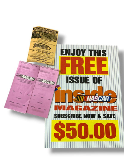 June 20 1999 Nascar Pocono Raceway Tickets and Promotional Magazine Inside
