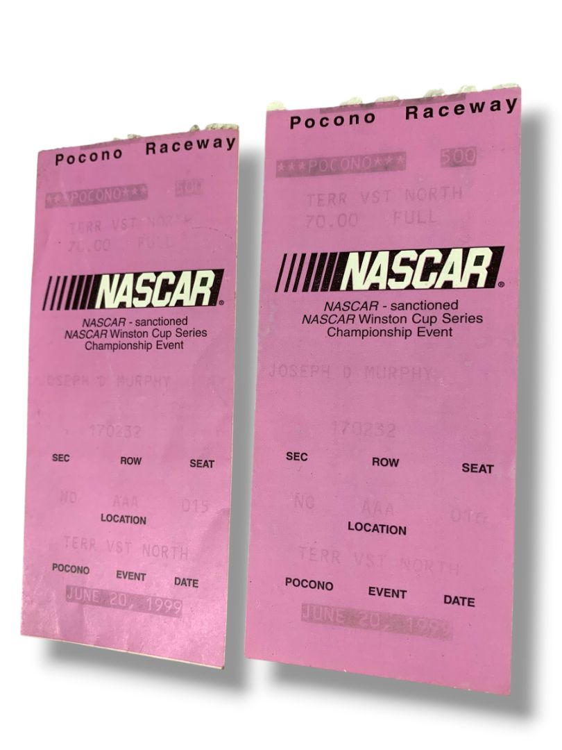 June 20 1999 Nascar Pocono Raceway Tickets and Promotional Magazine Inside