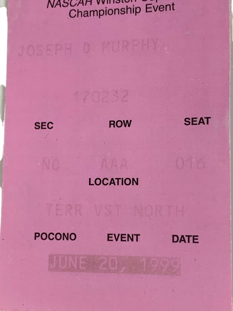 June 20 1999 Nascar Pocono Raceway Tickets and Promotional Magazine Inside