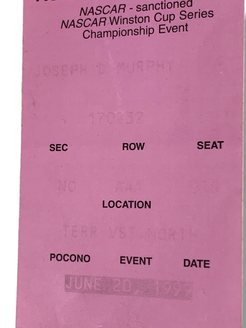 June 20 1999 Nascar Pocono Raceway Tickets and Promotional Magazine Inside