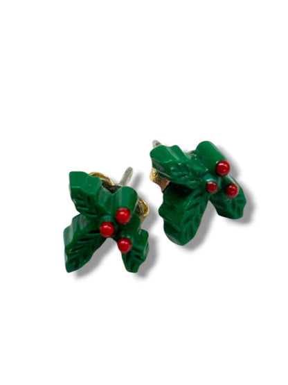 7 Pair Pierced Holiday Christmas Earrings Bells Wreath Candycane Mistletoe
