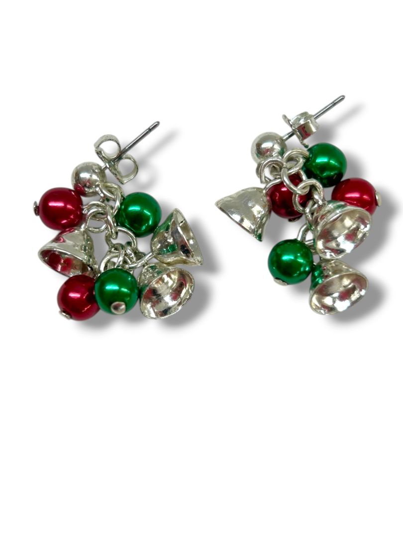 6 Pair Holiday Christmas Pierced Earrings Trees Bells Santa