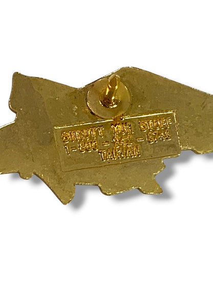 Lapel Pin 1.5" Pocono Raceway Flag Triangle Goldtone