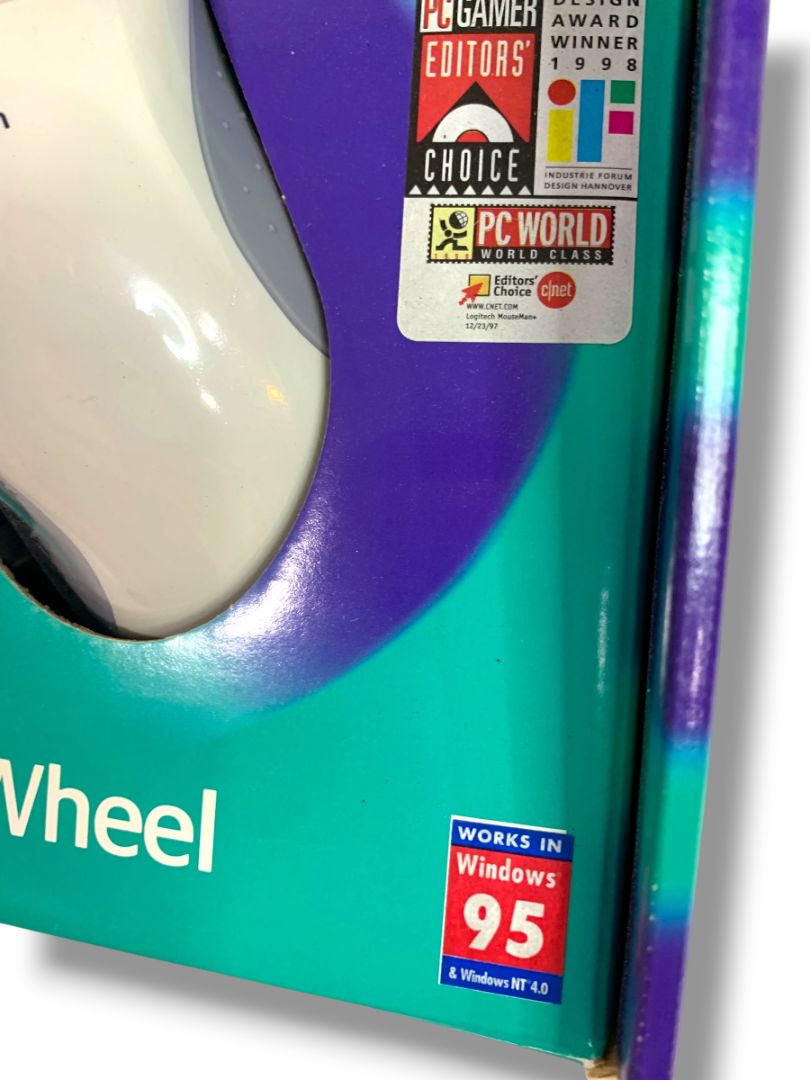 Vintage Logitech MouseMan Wheel New Retro Windows 95 & Windows NT 4.0