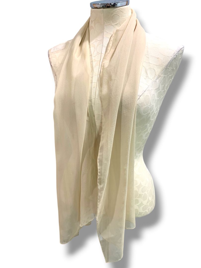 Sheer Tan Beige Scarf  14" x 57" Summer Lightweight