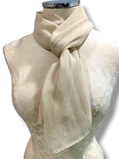 Sheer Tan Beige Scarf  14" x 57" Summer Lightweight