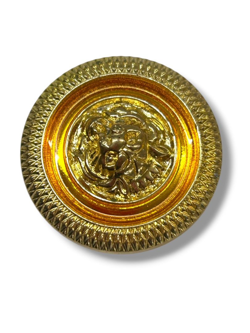 Set of 8 Vintage Goldtone Button Covers 1.2" Diameter Red Yellow Green Purple