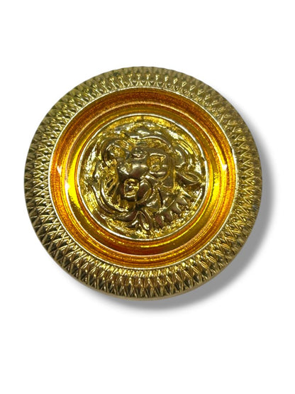 Set of 8 Vintage Goldtone Button Covers 1.2" Diameter Red Yellow Green Purple