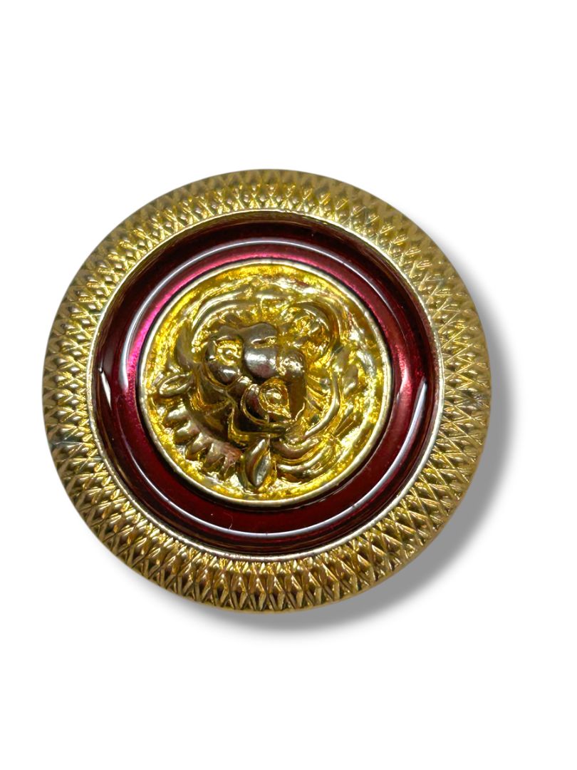 Set of 8 Vintage Goldtone Button Covers 1.2" Diameter Red Yellow Green Purple