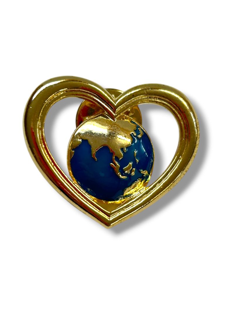 2 Vintage Avon Lapel Pins Goldtone Heart 1" Saddle 1.2"