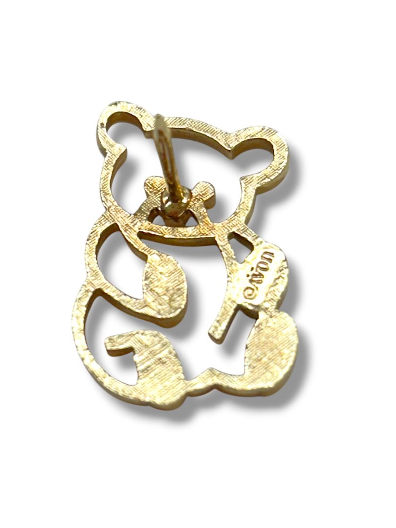 2 Goldtone Lapel Pins Snow Girl Faux Pearl 1.25" Teddy Bear 1"