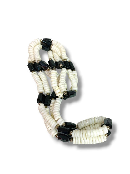 White Puka Bead and Magnetic 30" Strand Convertible Jewelry Bracelet Necklace