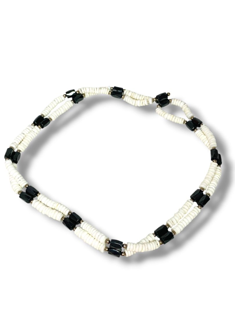 White Puka Bead and Magnetic 30" Strand Convertible Jewelry Bracelet Necklace