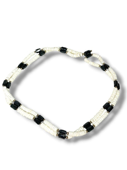 White Puka Bead and Magnetic 30" Strand Convertible Jewelry Bracelet Necklace
