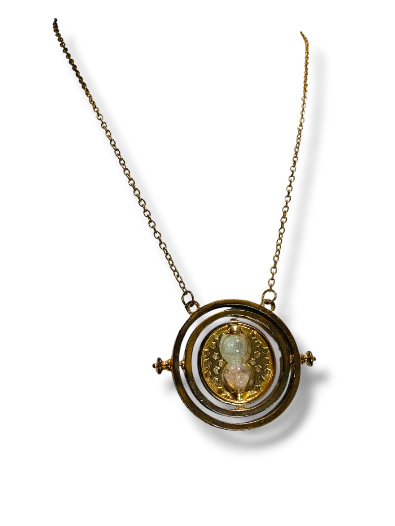 Harry Potter Hourglass Sand Timer Necklace Three Spheres Necklace 22" Hour Glass Toggle Clasp