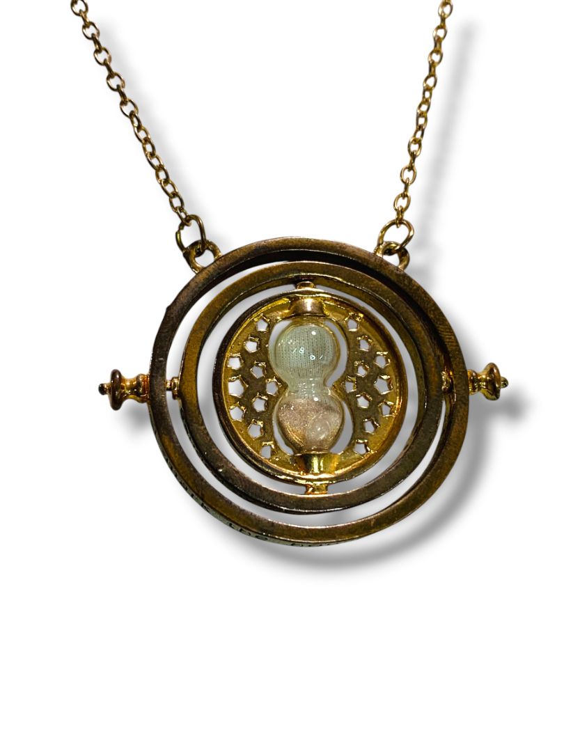 Harry Potter Hourglass Sand Timer Necklace Three Spheres Necklace 22" Hour Glass Toggle Clasp