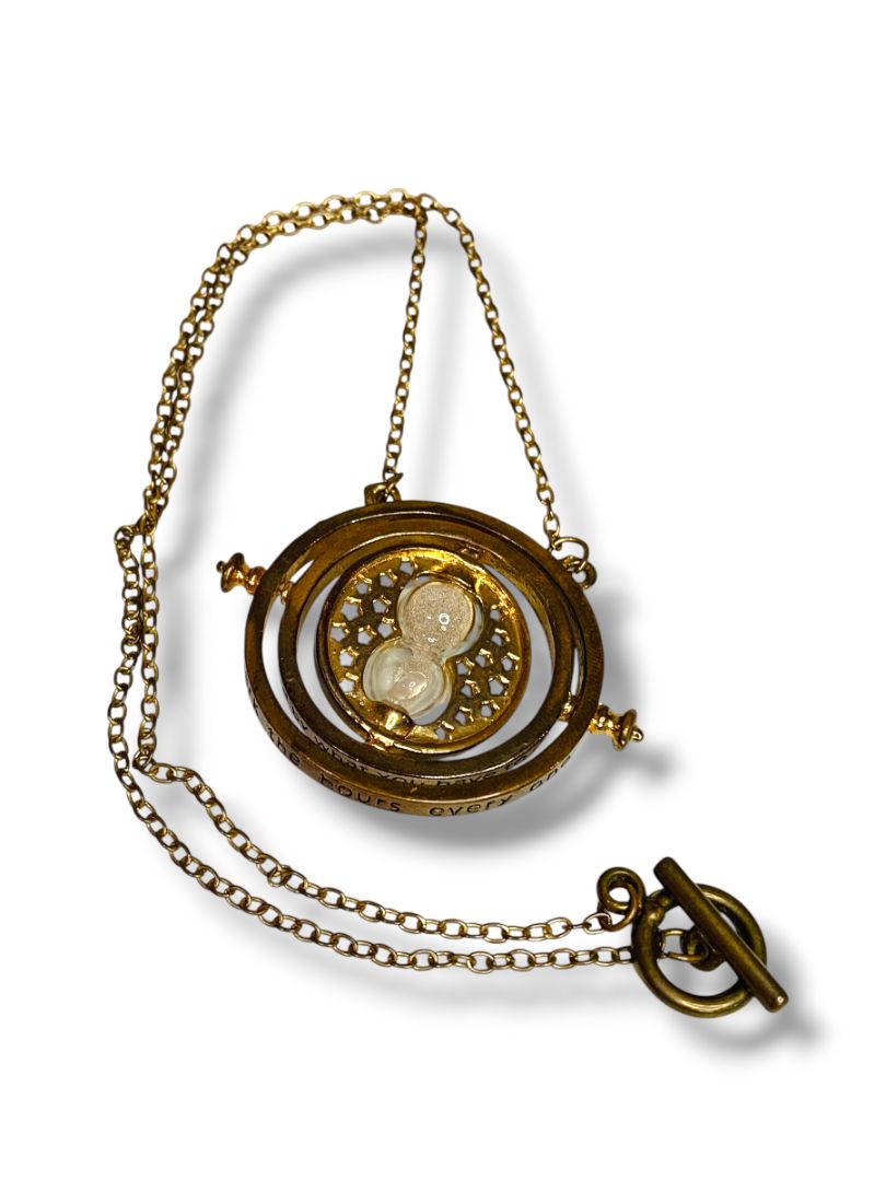 Harry Potter Hourglass Sand Timer Necklace Three Spheres Necklace 22" Hour Glass Toggle Clasp