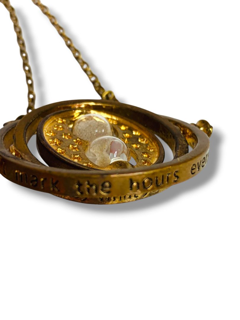 Harry Potter Hourglass Sand Timer Necklace Three Spheres Necklace 22" Hour Glass Toggle Clasp