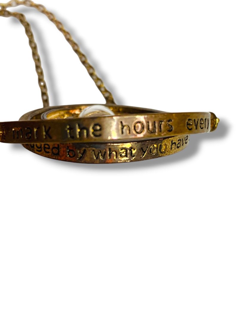 Harry Potter Hourglass Sand Timer Necklace Three Spheres Necklace 22" Hour Glass Toggle Clasp