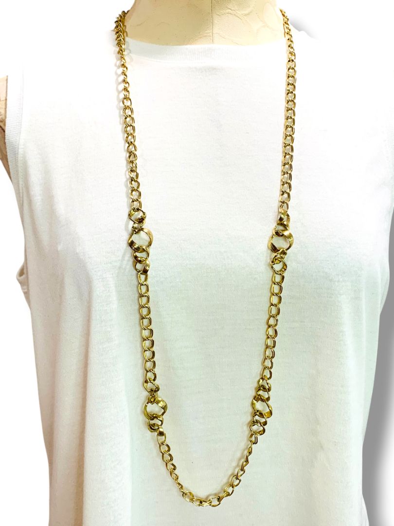 41" Goldtone Chunky Chain Necklace Lobster Clasp