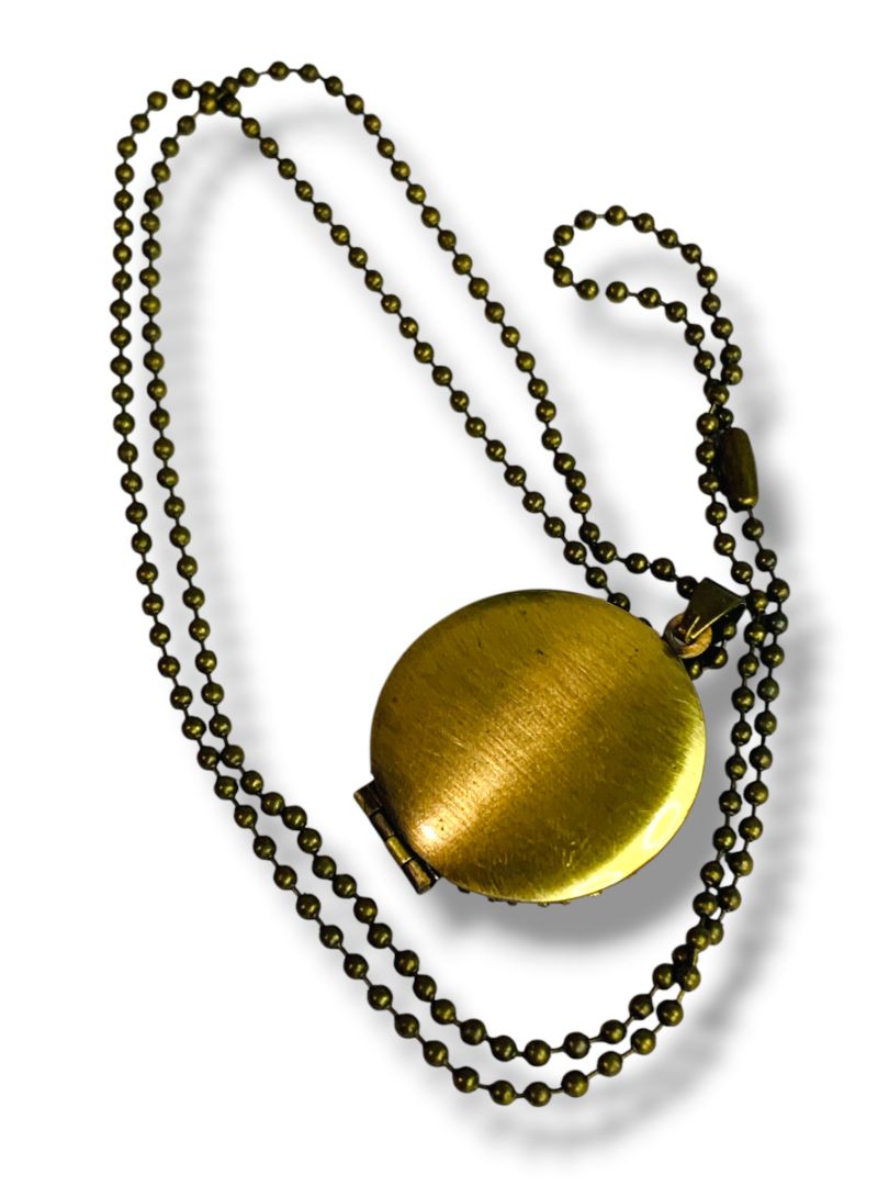 Vintage Filigree Locket Pendant on Ball Chain Necklace 23.5"