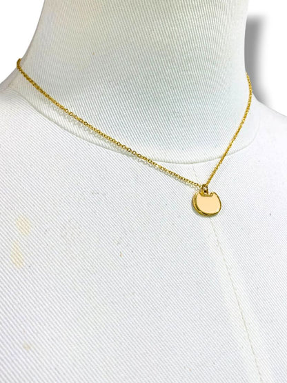 Delicate Goldtone Pendant Necklace Charming Charlie Peach Color Enameled 16-18"