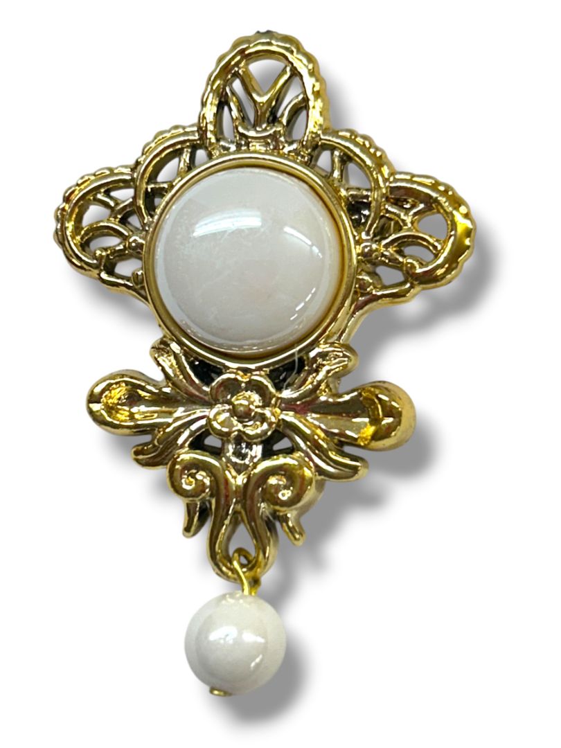 2 Goldtone Brooch Pins Cuckoo Clock 1.6" Lightweight 2.5"