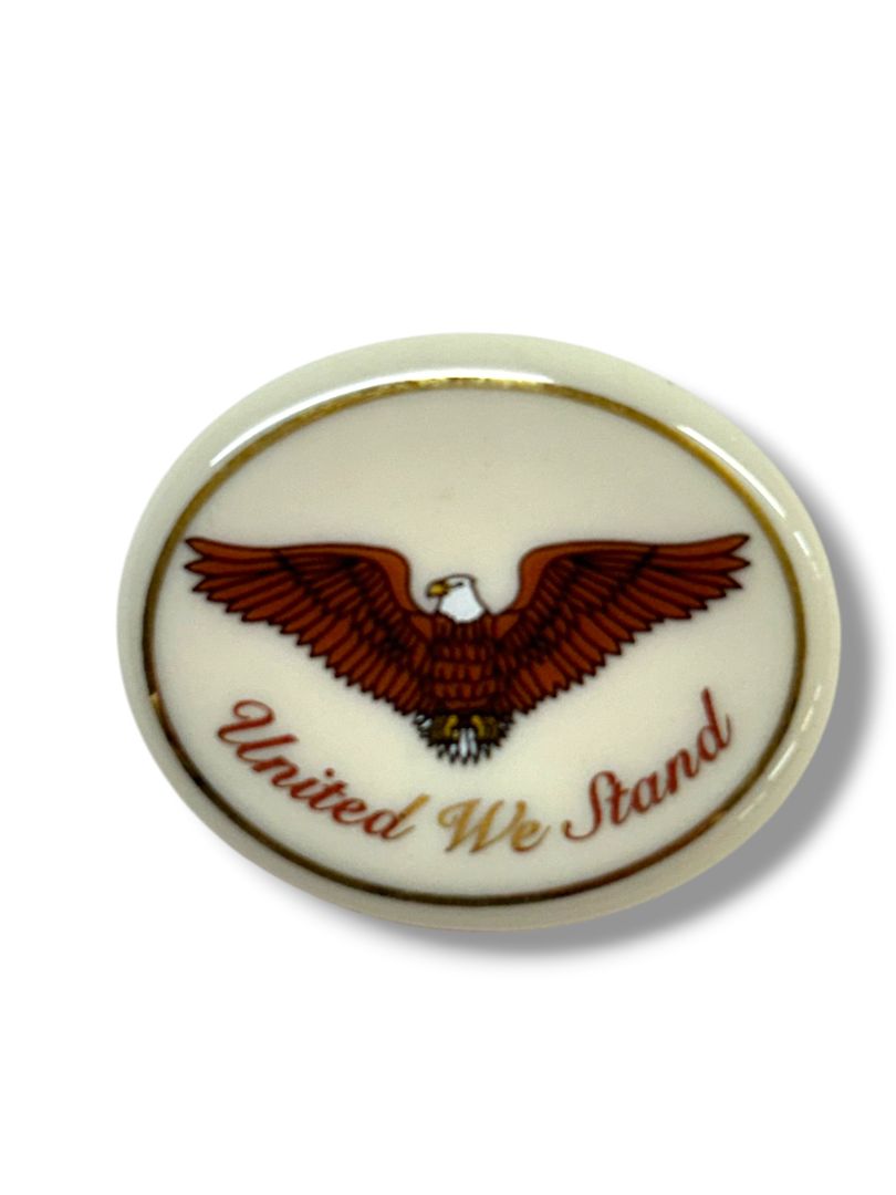 Lot of 3 Assorted USA America Brooch Pins Flag Lenox Eagle United We Stand