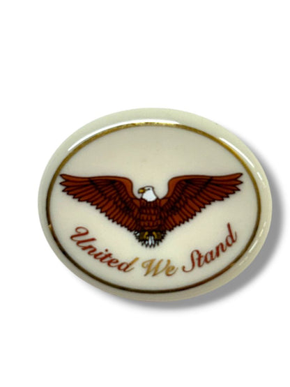 Lot of 3 Assorted USA America Brooch Pins Flag Lenox Eagle United We Stand