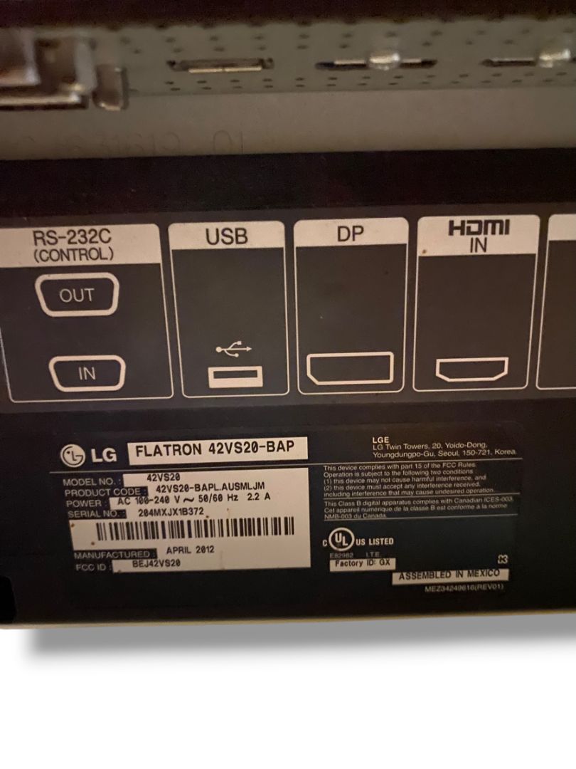 LG 42VS20-BAP 42" Commercial Grade Widescreen LCD Signage Display Monitor