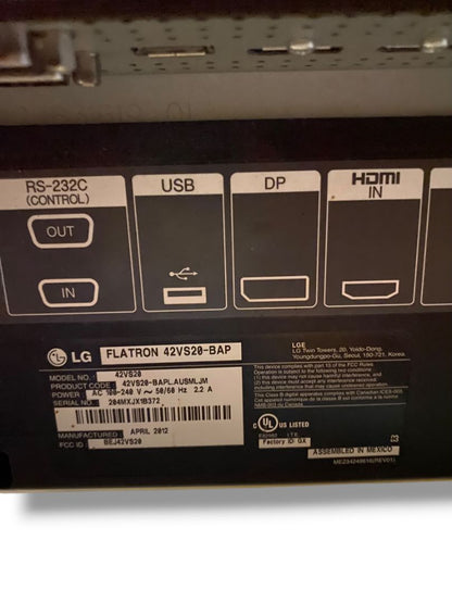 LG 42VS20-BAP 42" Commercial Grade Widescreen LCD Signage Display Monitor