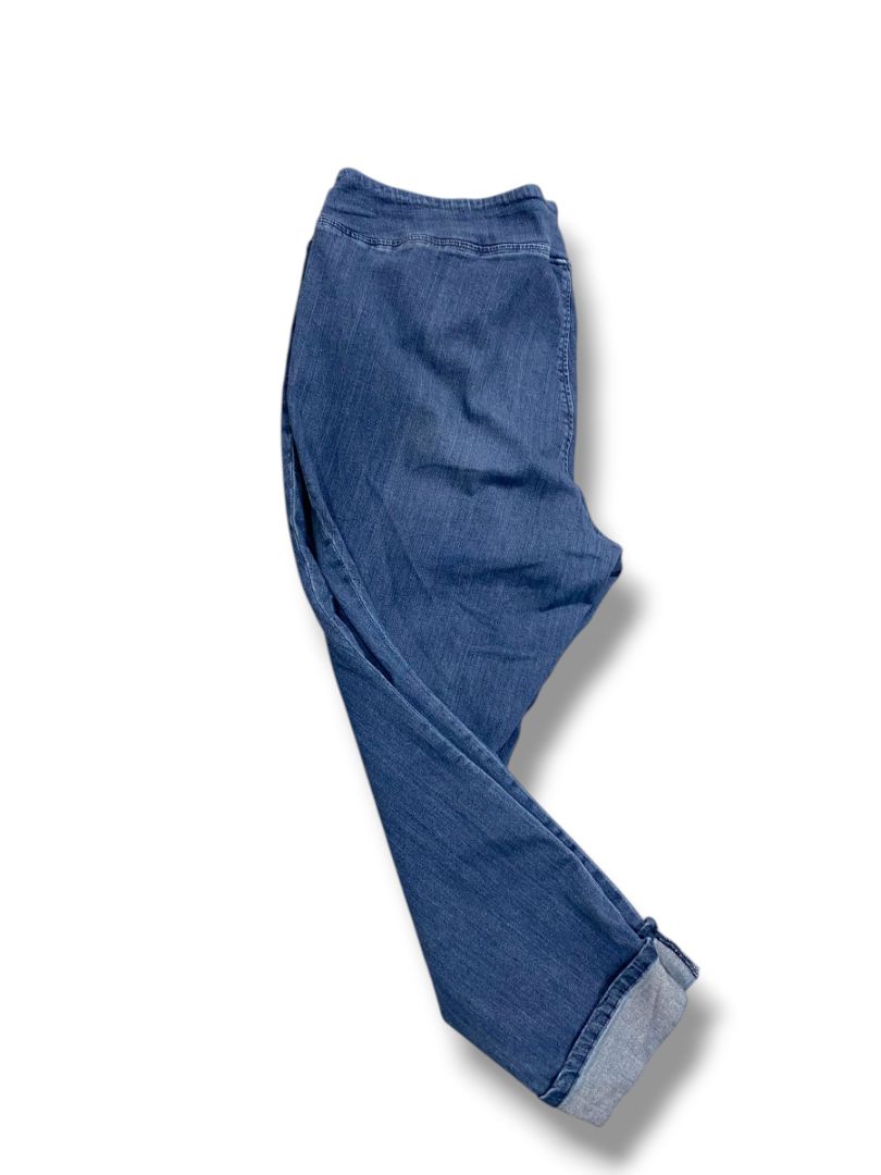 22WP Belle Kim Gravel Petite Womens Plus Size Jeggings Cuffed Pull On Jeans