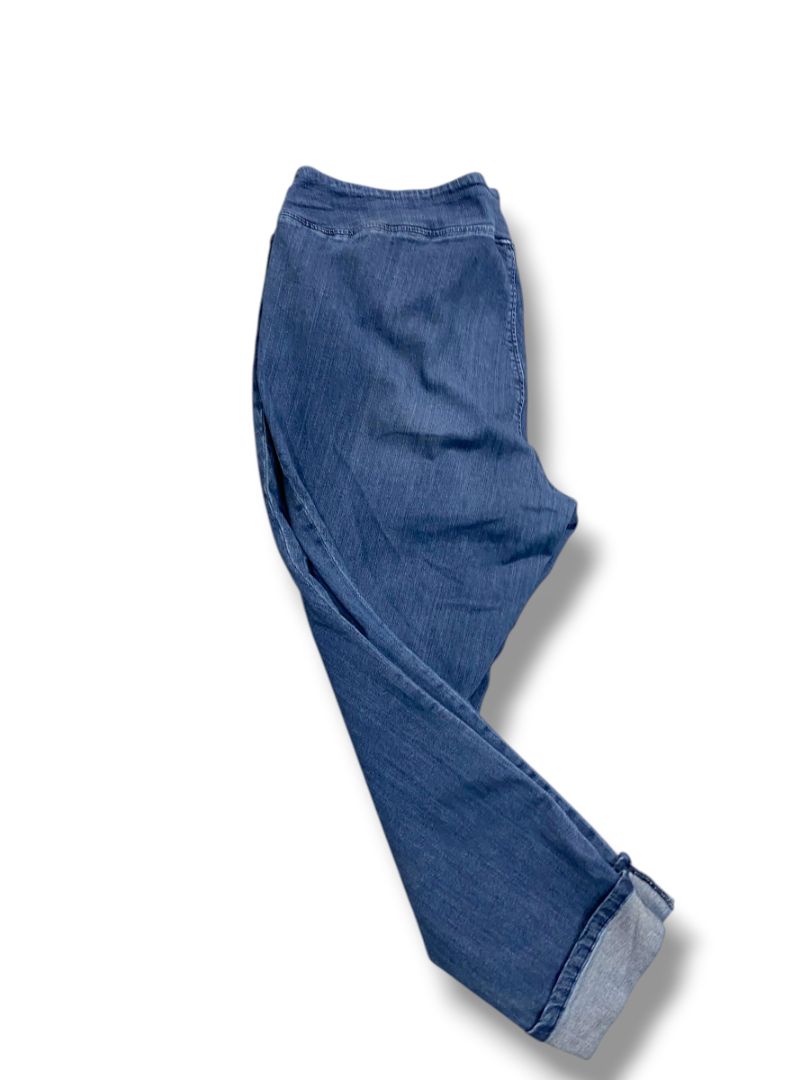 22WP Belle Kim Gravel Petite Womens Plus Size Jeggings Cuffed Pull On Jeans