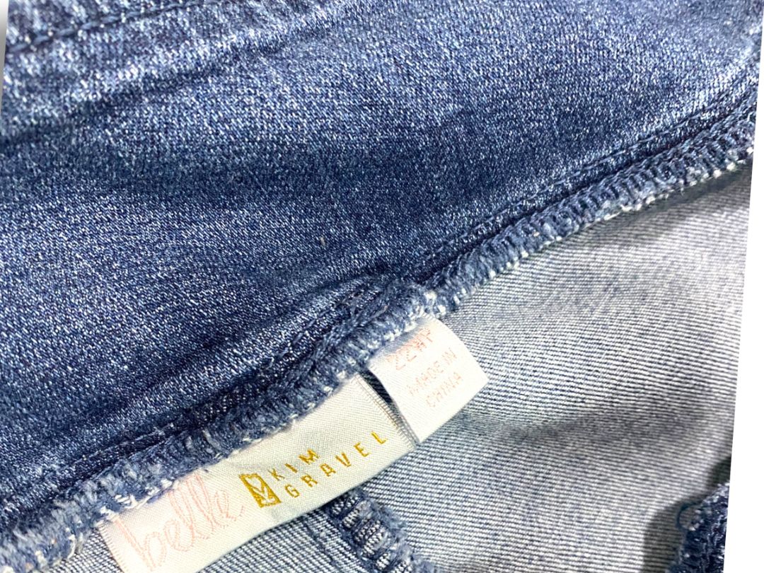 22WP Belle Kim Gravel Petite Womens Plus Size Jeggings Cuffed Pull On Jeans