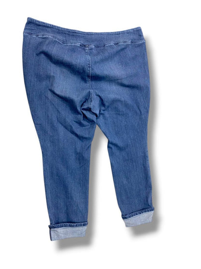 22WP Belle Kim Gravel Petite Womens Plus Size Jeggings Cuffed Pull On Jeans