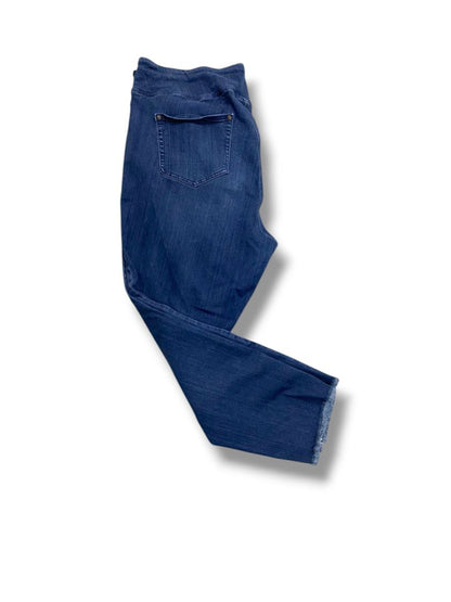 22WP Belle Kim Gravel Petite Womens Plus Size Jeggings Raw Hem Pull On Jeans