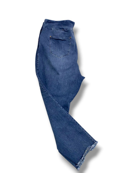 Size 20W Belle Kim Gravel Plus Size Jeggings Pull On Jeans Raw Hem