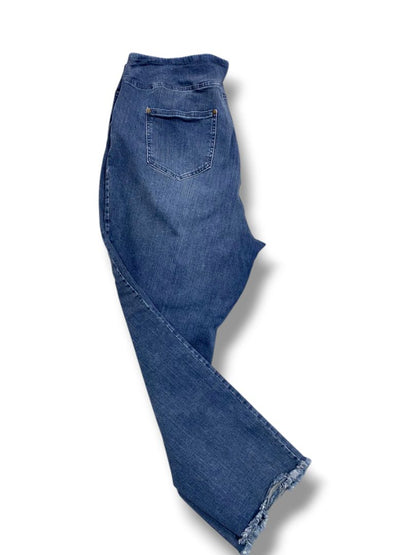 Size 20W Belle Kim Gravel Plus Size Jeggings Pull On Jeans Raw Hem