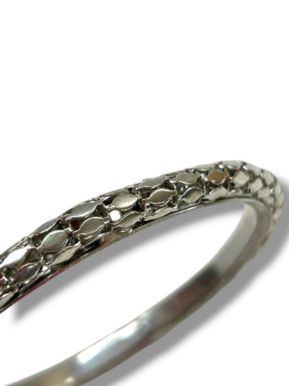 2 Silvertone Bangle Bracelets Rhinestones Detail 2.75" Inside Diameter